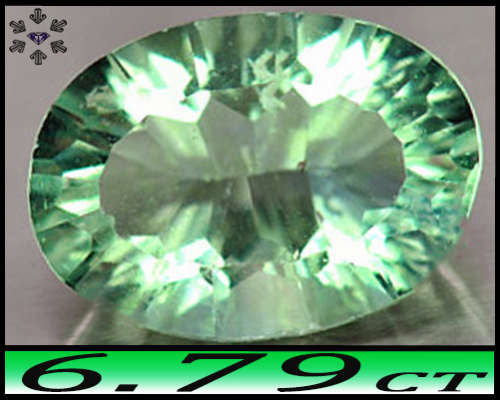 6.79ct Unheated Lime Green Uruguay Fluorite - VS - Natural Fancy Concave Oval Gem