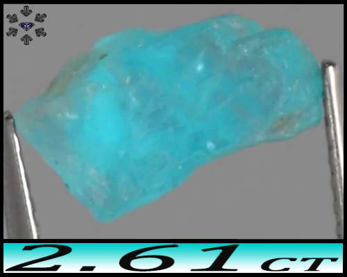 2.61ct Unheated Paraiba Neon Blue Apatite - Rough Semi-Translucen Uruguay Crystal