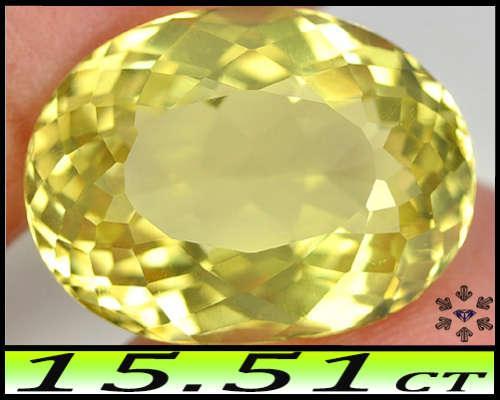 15.51ct Lapa Da Onca Lemon Yellow Quartz - VS - Unheated Modern Fancy Mixed Oval
