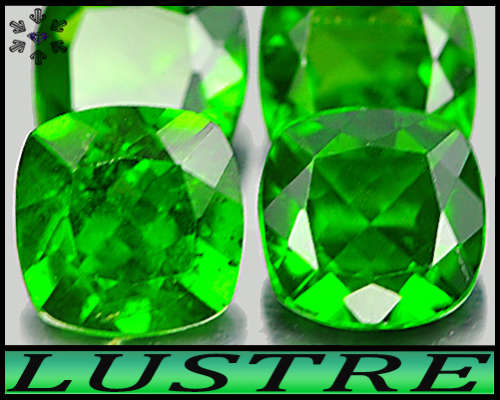 0.98ct Pair Vivid Green Russian Chrome Diopside - VS - Two Unheated Fancy Cushion Gems