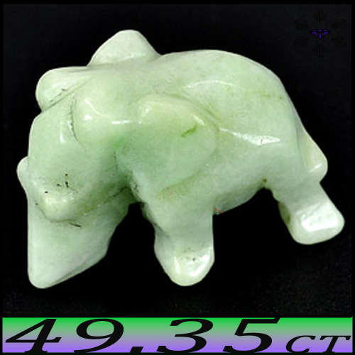 49.35ct Natural Unheated Jade Elephant - Hand Carved Opaque Gemstone