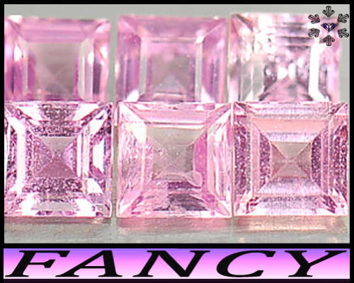 1.31ct Medium Pink Matching Sapphire - VS - Five Tanzania Square Gems (Gentle Heat)