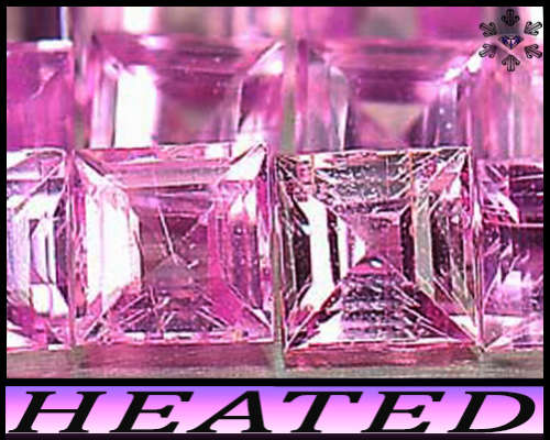 1.33ct Matching Medium Pink Sapphire Gems - VS - Five Fancy Tanzania Squares (Heated)