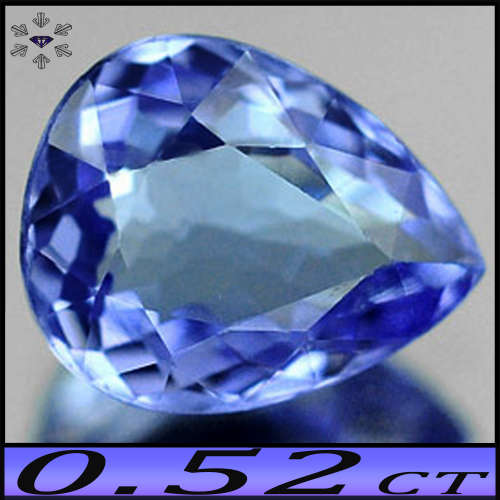 0.52ct Violet Deep Blue Natural Tanzanite - VVS - Modern Multi-Facet Pear (Gentle Heat)