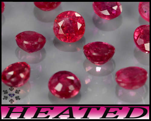 1.07ct Matching Medium Deep Red Ruby - VS - Five Mozambique Round Gems (Heated)