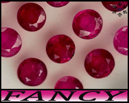 1.06ct Five Purplish Red Pink Ruby Gems - SI - Matching Natural Rounds (Heat Only)