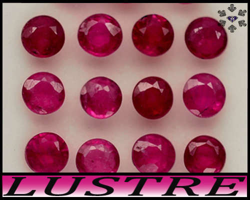 1.03ct Five Deep Red Round Ruby - VS - Matching Mozambique Gems (Heated)