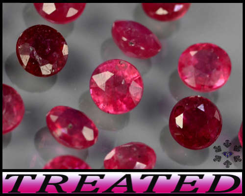 0.95ct Medium Deep Red Ruby Gems - SI - Five Matching Mozambique Rounds (Heated)