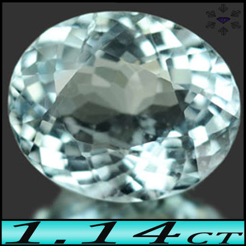 1.14ct Slight Blue Unheated Aquamarine - VS - Brazil Fancy Modern Facet Oval