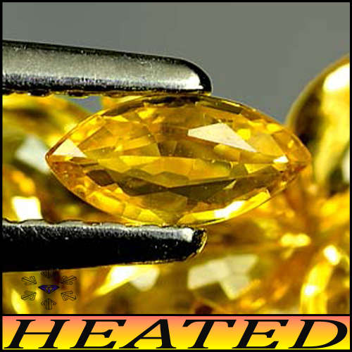 1.20ct Natural Intense Yellow Sapphires - VVS - Four Matching Marquise (Heated)