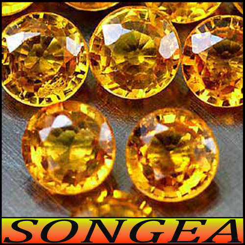 0.53ct Orange Songea Sapphire Gems - VVS - Two Matching Calibrated Rounds