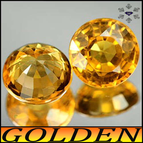 0.52ct Matching Orange Sapphire Pair - VS - Flawless Songea Round Gems