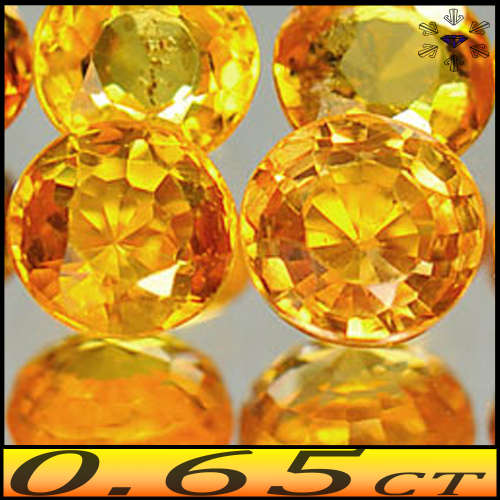 0.65ct Pair Orange Sapphire Gems - Si - Matching Songea Rounds