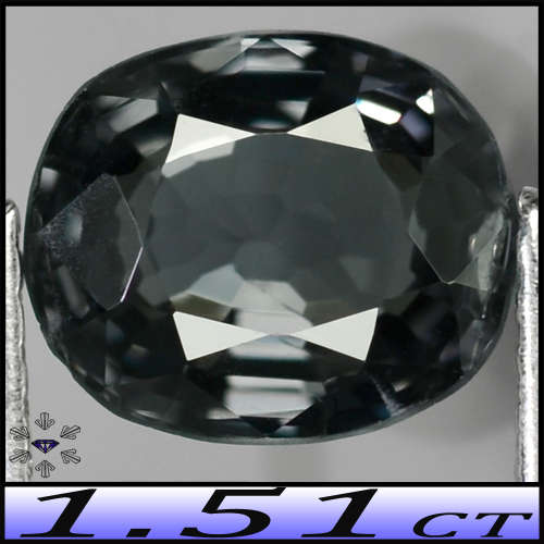 1.51ct Unheated Titanium Blue Spinel - SI - Brilliant Burma Cushion Gem