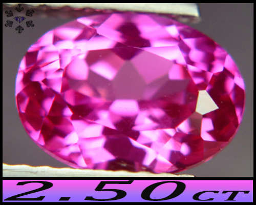 2.50ct Top Vivid Pink Sapphire Oval - VS - Perfectly Lab Created (Synthetic Corundum)