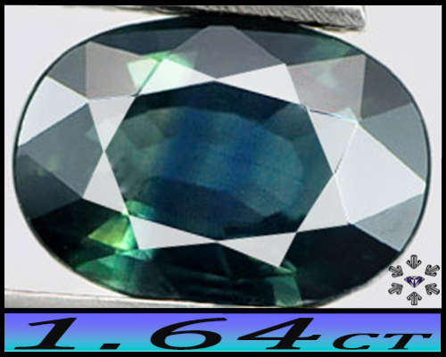 1.64ct Natural Greenish Blue Sapphire Gem - VS - Bankaja Thailand Oval (Gently Heated)