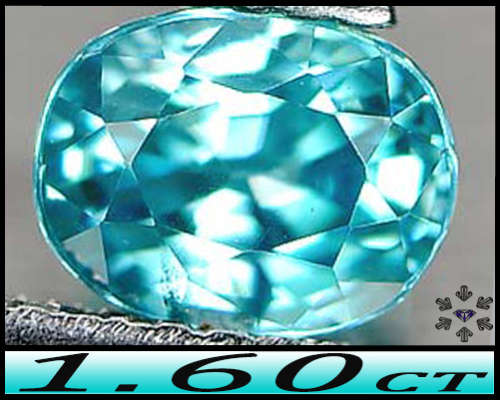 1.60ct Unheated Blue Cambodia Zircon - VS - Modern Mixed-Facet Oval Gemstone