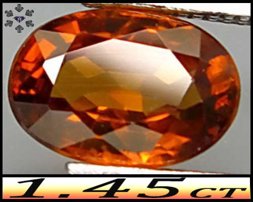 1.45ct Vivid Reddish Orange Imperial Zircon - VS - Unheated Natural Tanzania Oval Gem