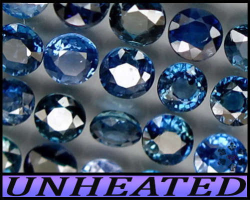 0.92ct Five Fancy Medium Blue Unheated Sapphire - VVS - Matching Brilliant Round Ceylon Gems
