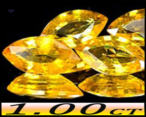1.00ct Pair Tanzania Intense Yellow Sapphire - SI - Two Songea Marquise Gems (Heated Gently)