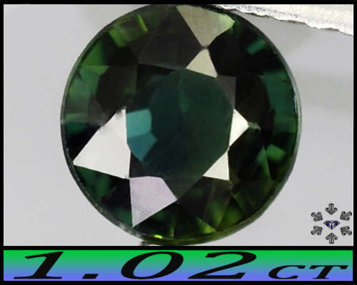 1.02ct Natural Deep Bluish Green Sapphire - VS - Bankaja Thailand Round (Gentle Heat)
