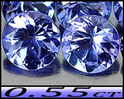 0.55ct Two Violet Intense Blue Tanzanite - VS - Pair Matching Fancy Round Gems