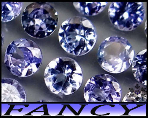 0.73ct Matching Arusha Purplish Blue Tanzanite - VS - Five Natural Fancy Facet Rounds