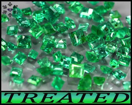 0.76ct Parcel Medium Deep Green Emeralds - Unheated Natural Columbia Stepped Squares (Cedar Oil)
