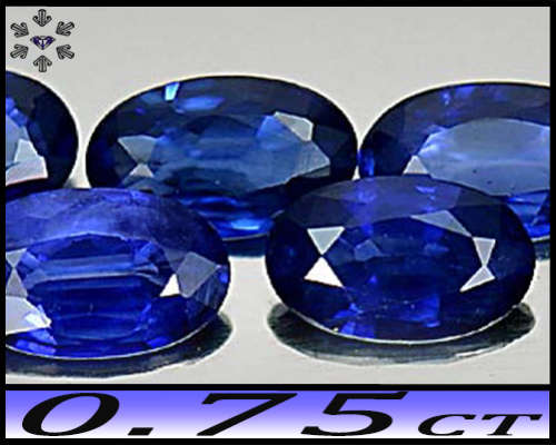 0.75ct Three Medium Deep Blue Sapphire Gems - SI - Matching Madagascan Ovals (Gentle Heat)