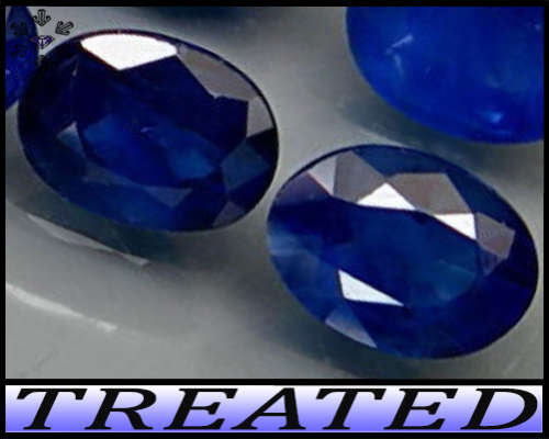 0.54ct Pair Deep Blue Sapphire - SI - Two Oval Mozambique Gems