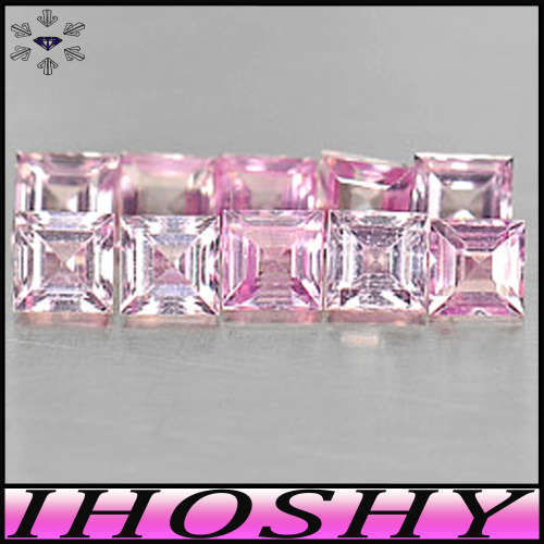 0.23ct Five Medium Deep Pink Sapphire - VS -  Matching Madagascan Square Gems