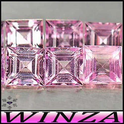 0.97ct Five Medium Pink Sapphire Gems - VS - Fancy Tanzania Stepped Squares (Heated)