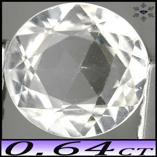 0.64ct Clean Ceylon Diamond White Sapphire - VS - Fancy Rose Faceted Round Gem