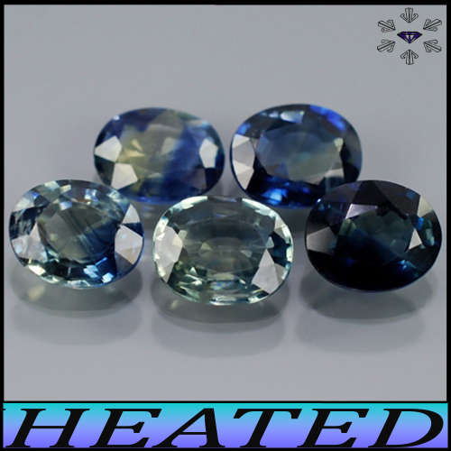1.20ct Three Blue Zoned Sapphire Gems - Vs - Madagascan Matching Ovals (Heated)
