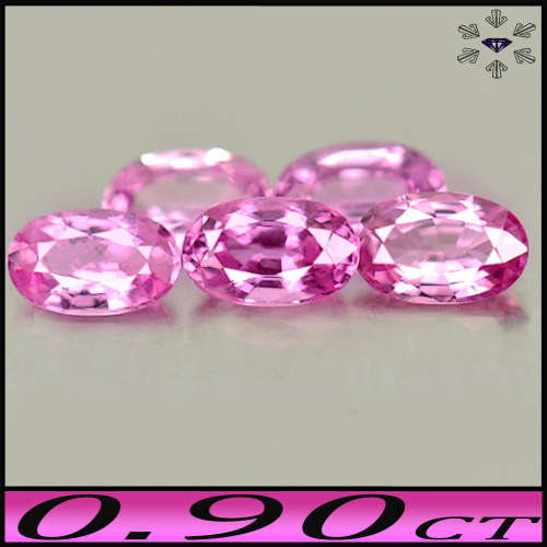 0.90ct Three Intense Pink Sapphire Gems - VS - Tanzania Matching Parcel Ovals (Heated)