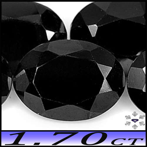 1.70ct Pristine Pair Thailand Spinel - Two Matching Black Opaque Ovals