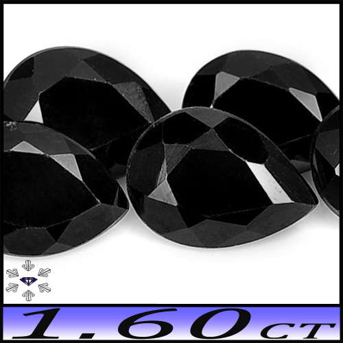 1.60ct Two Unheated Diamond Black Spinel - Matching Pair Thailand Pear Gems