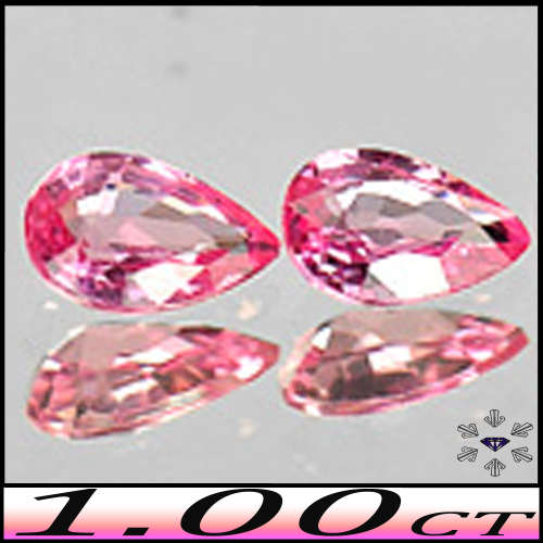1.00ct Two Natural Pink Sapphire Gems - VS - Pair Matching Madagascan Pears (Heat Only)