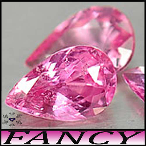 1.07ct Madagascar Intense Pink Sapphire Gems - VS - Pair Precision Brilliant Finished Pears (Heated)