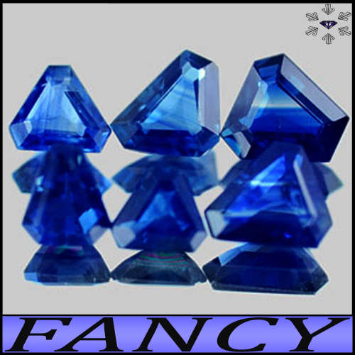 2.22ct Matching Parcel Medium Deep Blue Sapphire - SI - Six Bankaja Fancy Polished Gems (Heat Only)