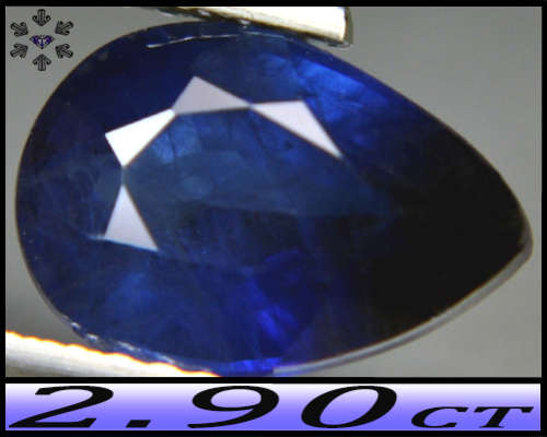 2.90ct Unheated Intense Cornflower Blue Sapphire - IF - Magnificient Madagascan Pear Gem