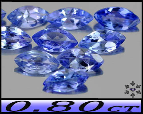 0.80ct Five Violet Intense Blue Tanzanite - Vs - Matching Brilliant Marquise Gems