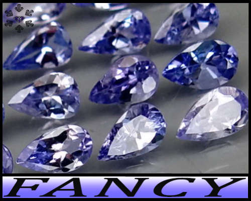 1.51ct Unheated Violet Intense Blue Tanzanite Gems - VS - Eight Matching Multi-Facet Pear Parcel