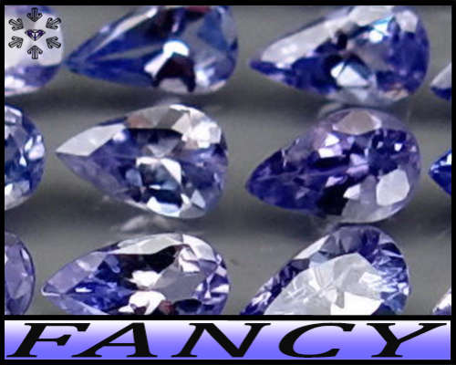 1.77ct Eight Intense Violet Blue Tanzanite - VVS - Unheated Parcel Brilliant Pear Gems