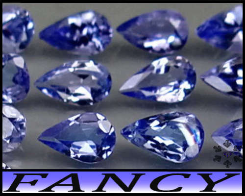 1.78ct Eight Violet Intense Blue Tanzanite - VS - Matching Unheated Parcel Brilliant Pears