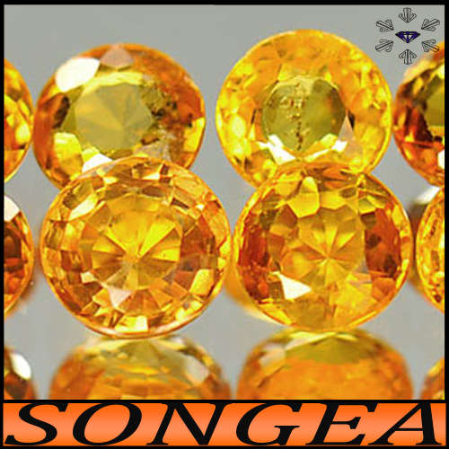 1.05ct Four Intense Orange Sapphires - VS - Matching Songea Round Gems