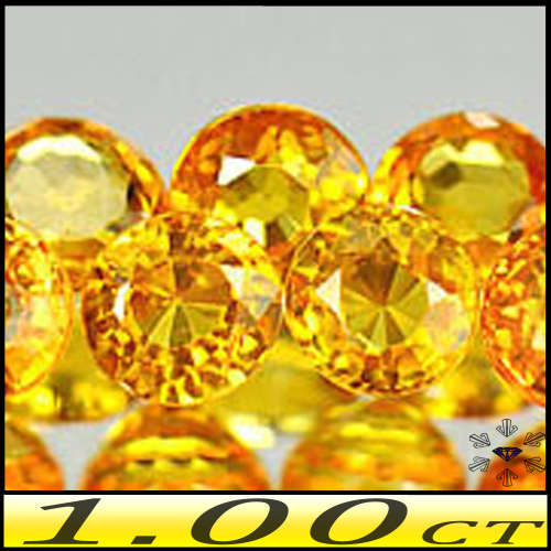 1.00ct Internally Flawless Orange Sapphires - IF - Five Matching Songea Round Gems