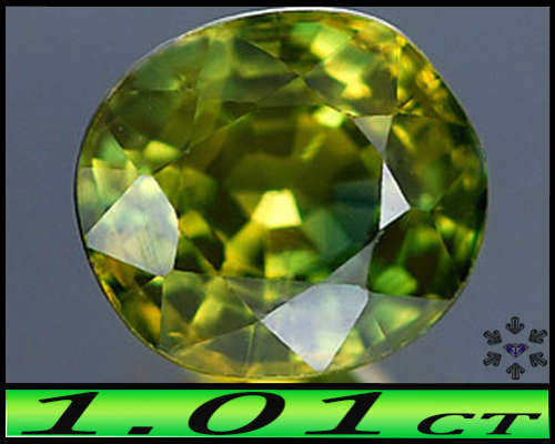 1.01ct Natural Yellowish Green Sapphire - VS - Thailand Modern Faceted Oval (Heat Only)