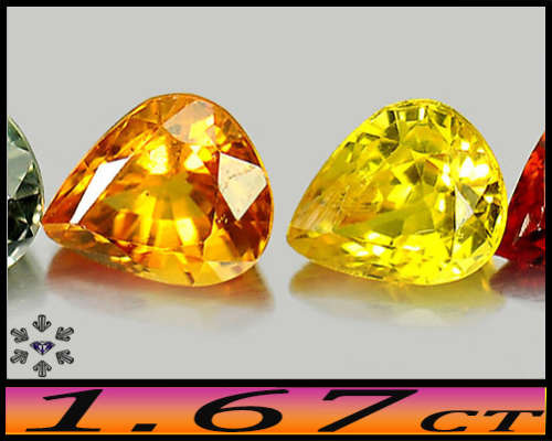 1.67ct Four Matching Songea Sapphire Pears - VS - Mixed Coloured Parcel (Heated)