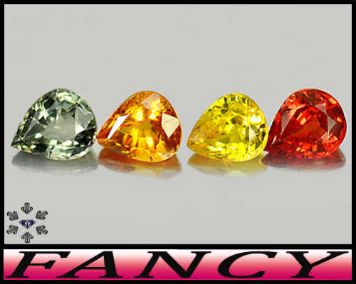 1.58ct Combined Parcel Fancy Songea Sapphire - VS - Four Modern Pears (Gently Heated)